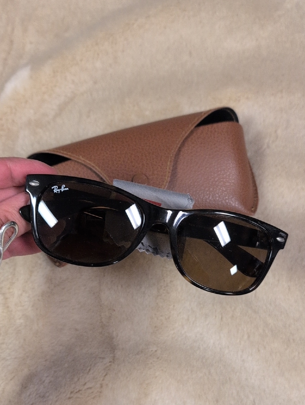 Ray-Ban Black Frame Sunglasses with Brown Lenses